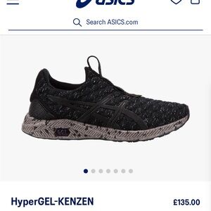 Asics Size 7 Black Hypergel Kenzen Pull On Sneakers FLAW